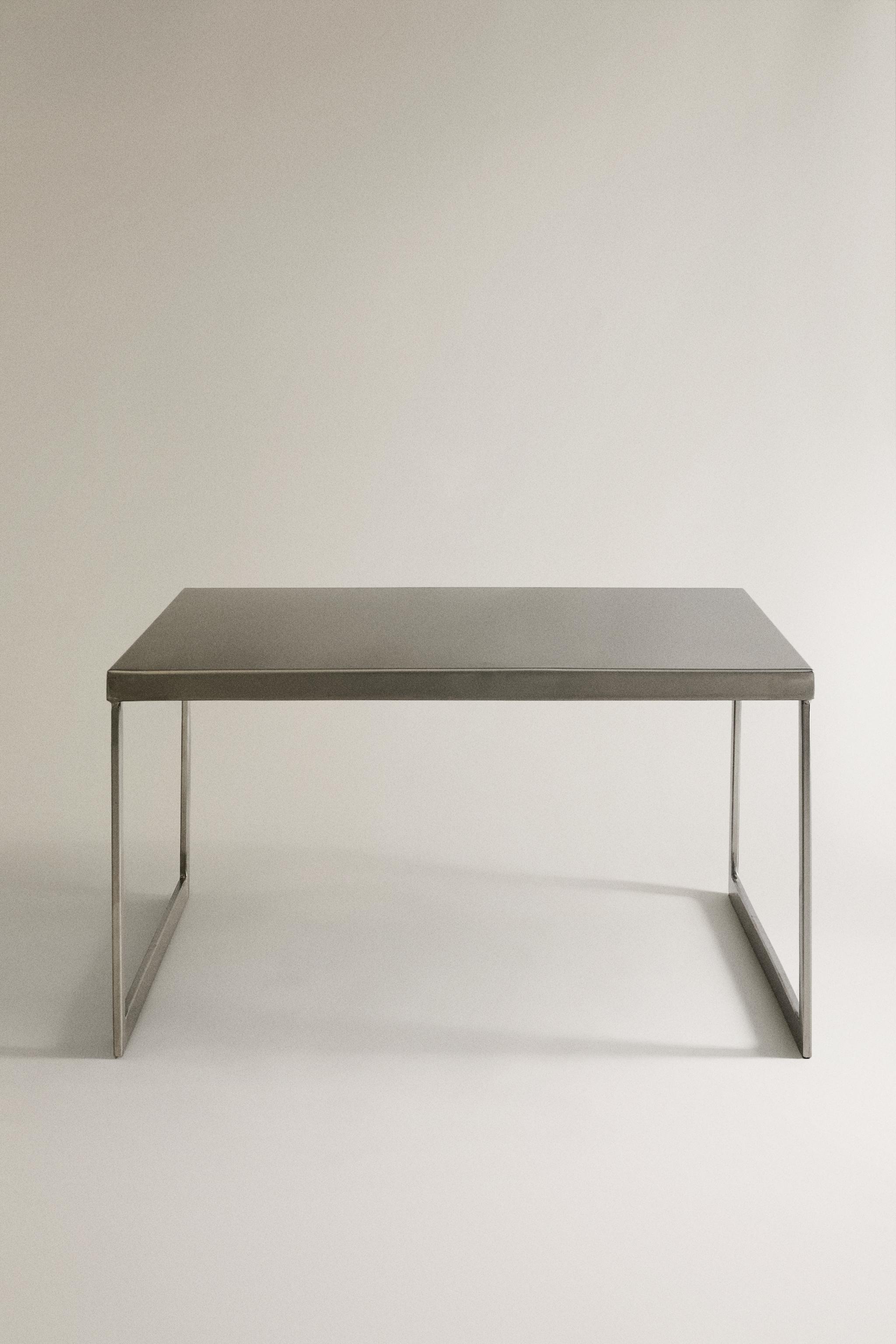 SQUARE STAINLESS STEEL SIDE TABLE